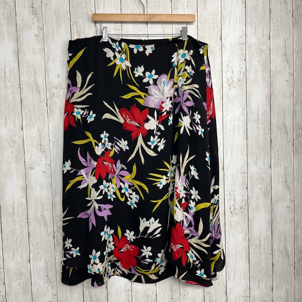 Rena Rowan Silk 2 Piece Floral Flowy Lightweight Ruffle Tank Top Skirt Set 20W - Picture 3 of 15